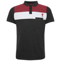 Charcoal Black-Red-White - Front - Liverpool FC Mens Colour Block Polo Shirt