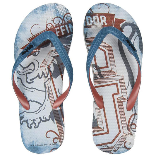 Blue-White-Red - Front - Harry Potter Unisex Adult Gryffindor Flip Flops