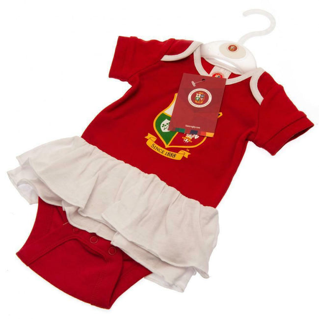 Red-White - Side - British & Irish Lions Baby Tutu Skirt Bodysuit
