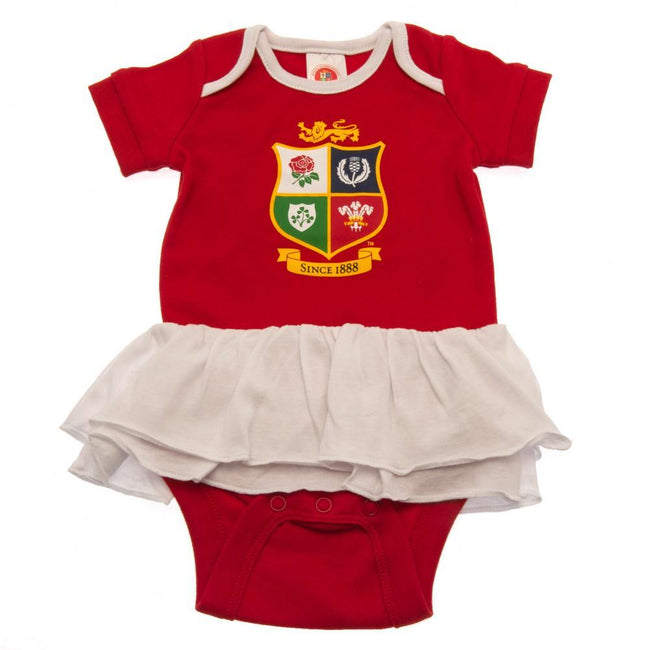 Red-White - Front - British & Irish Lions Baby Tutu Skirt Bodysuit