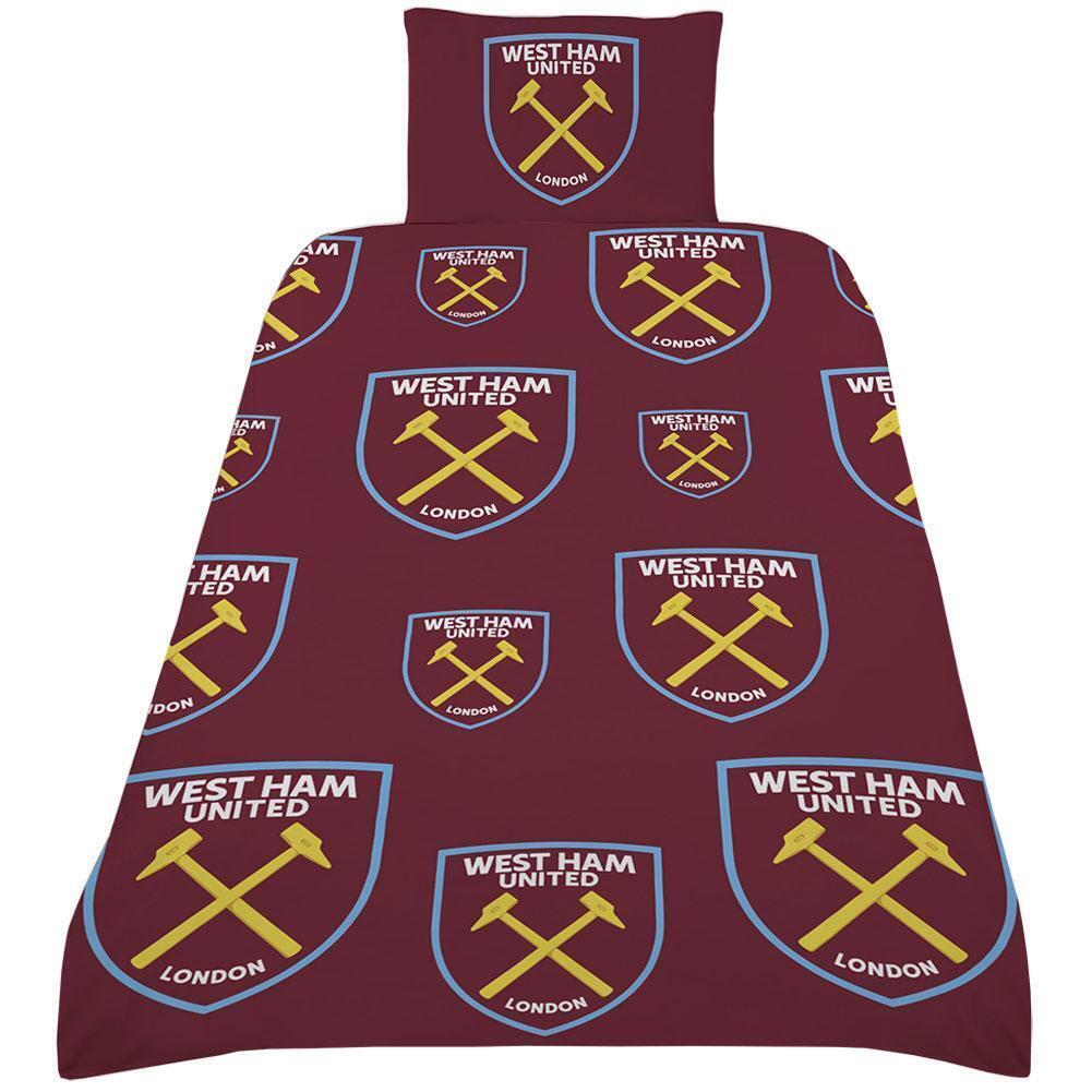 Claret Red-Sky Blue - Close up - West Ham United FC Duvet Cover Set