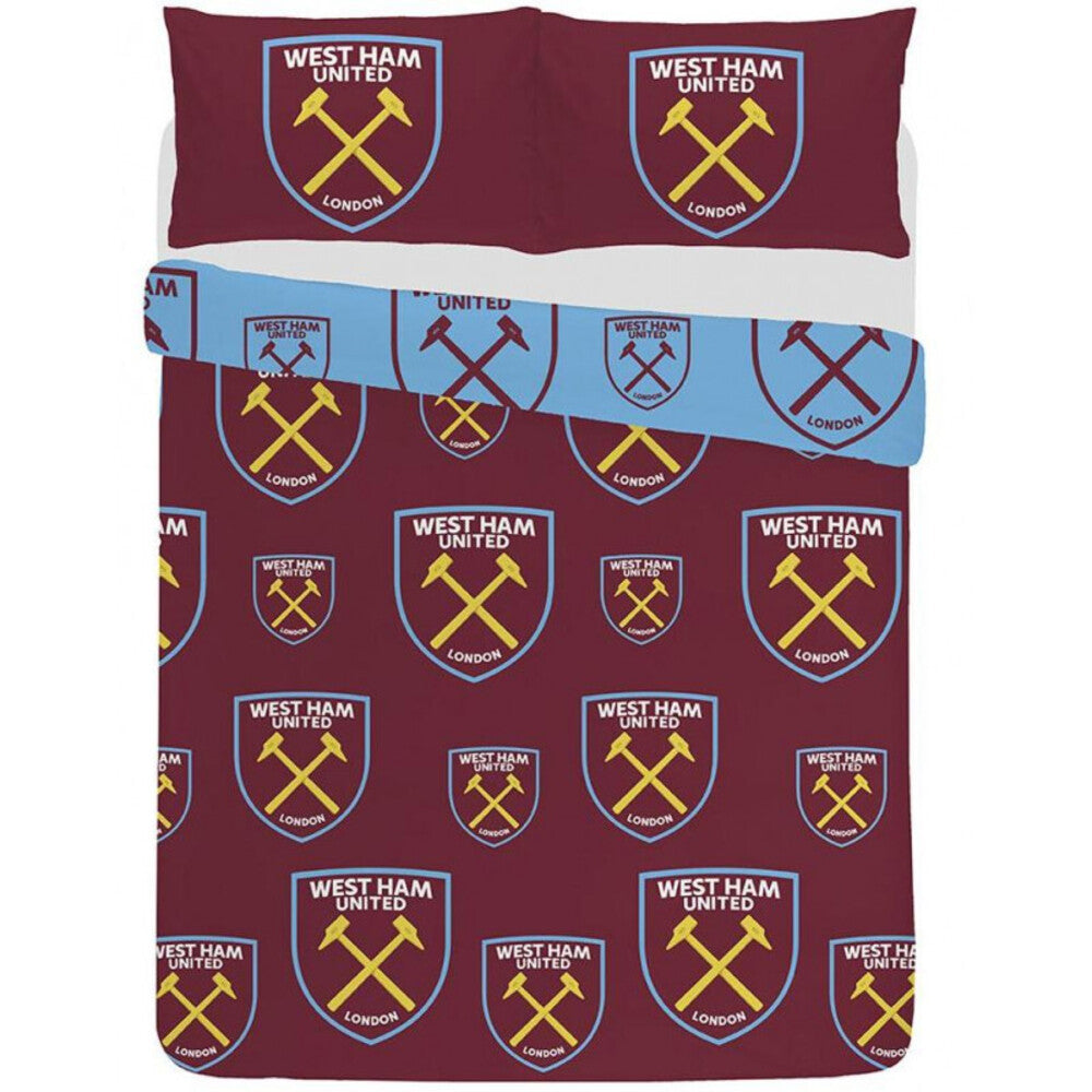 Claret Red-Sky Blue - Front - West Ham United FC Duvet Cover Set