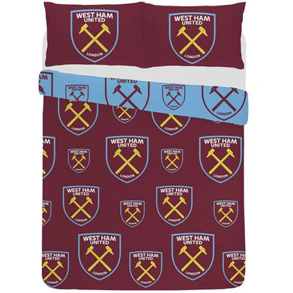 Claret Red-Sky Blue - Front - West Ham United FC Duvet Cover Set