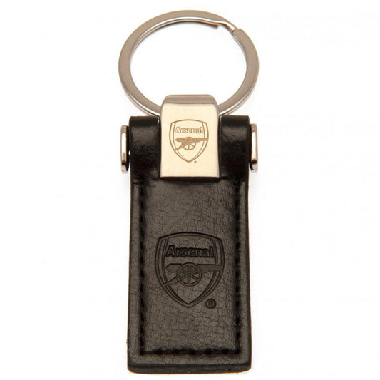 Black - Front - Arsenal FC Leather Keyring
