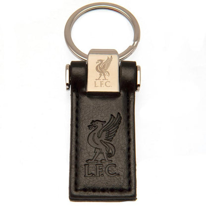 Black - Front - Liverpool FC Leather Keyring