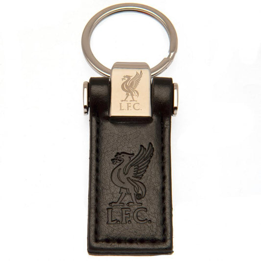 Black - Front - Liverpool FC Leather Keyring