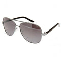 Black-Silver - Front - Wales RU Unisex Adult Aviator Sunglasses