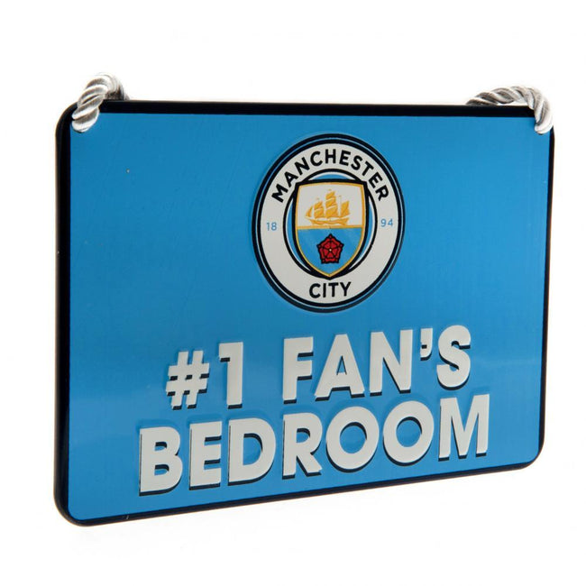 Sky Blue - Back - Manchester City FC Official Bedroom No. 1 Fan Sign