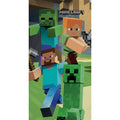 Blue-Green-Beige - Front - Minecraft Group Beach Towel