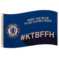Blue-Black-White - Front - Chelsea FC Keep The Blue Flag Flying High Slogan Flag