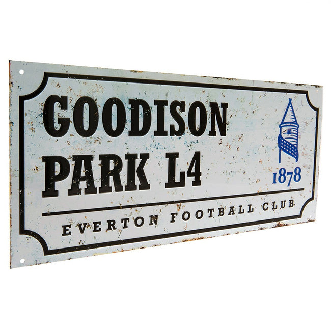 Everton FC Official Goodison Park Road Sign Replica - Features L4 Postcode & Club Crest