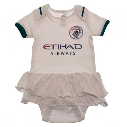 White-Blue - Front - Manchester City FC Baby Frilled Tutu Skirt Bodysuit