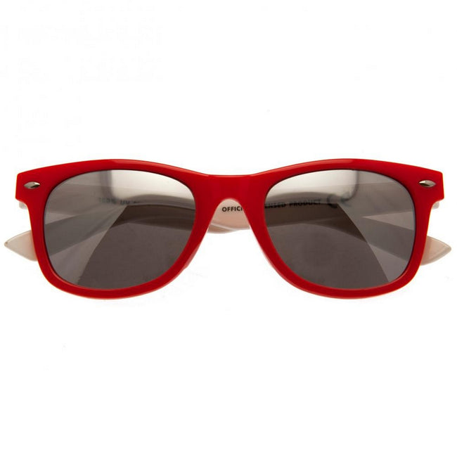 Red-White - Front - Wales RU Childrens-Kids Retro Sunglasses