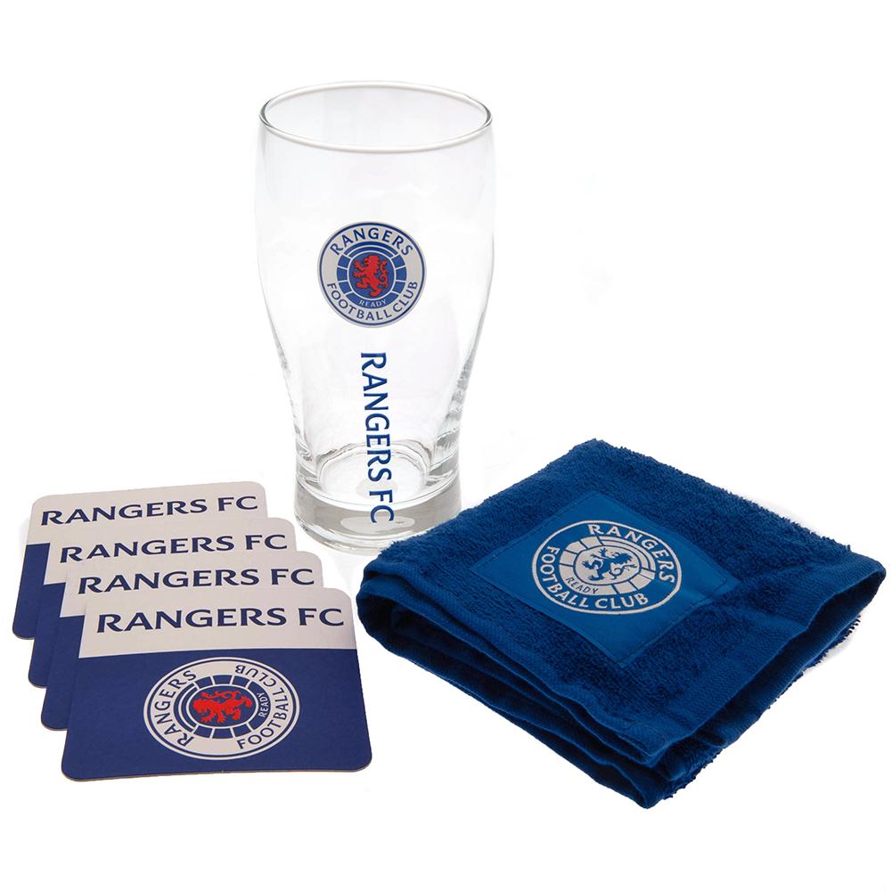 Blue-White-Clear - Front - Rangers FC Mini Bar Set (Pack of 6)