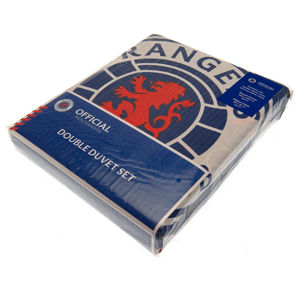 Royal Blue-White-Red - Back - Rangers FC Reversible Pulse Duvet Cover Set