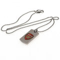 Silver-Red - Back - Arsenal FC Crest Dog Tag And Chain