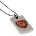 Silver-Red - Front - Arsenal FC Crest Dog Tag And Chain