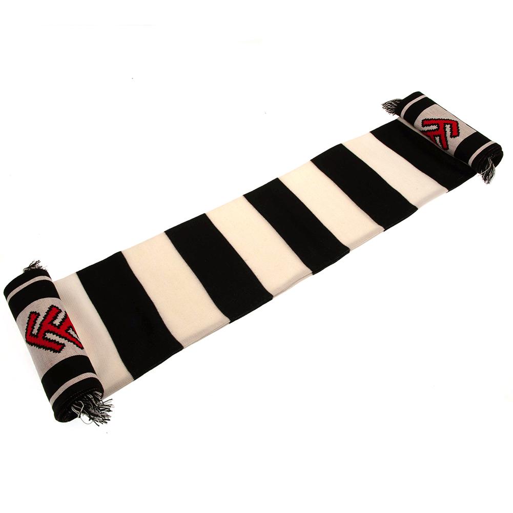 Black-White - Front - Fulham FC Stripe Winter Scarf