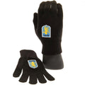 Black-Blue - Front - Aston Villa FC Childrens-Kids Knitted Gloves