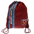 Claret Red-Blue-Gold - Front - West Ham United FC Striped Drawstring Bag