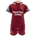 Claret Red-Sky Blue - Front - West Ham United FC Baby T-Shirt & Shorts Set