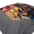 Grey-Black - Back - Harry Potter House Mascots Crest Filled Cushion