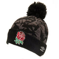 Black-Grey-Red - Front - England RFU Umbro Beanie