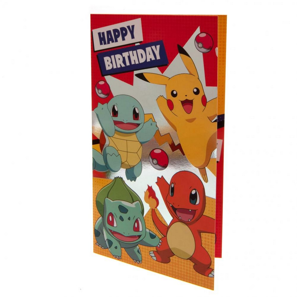 Multicoloured - Back - Pokemon Birthday Card