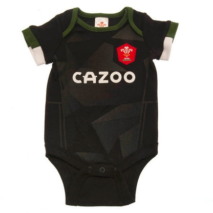 Red-Black - Back - Wales RU Baby Bodysuit (Pack of 2)