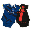 Blue-Black - Front - Everton FC Baby Sponser Bodysuit (Pack of 2)