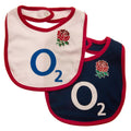 Blue-Red-White - Front - England RFU Baby Bibs (Pack of 2)