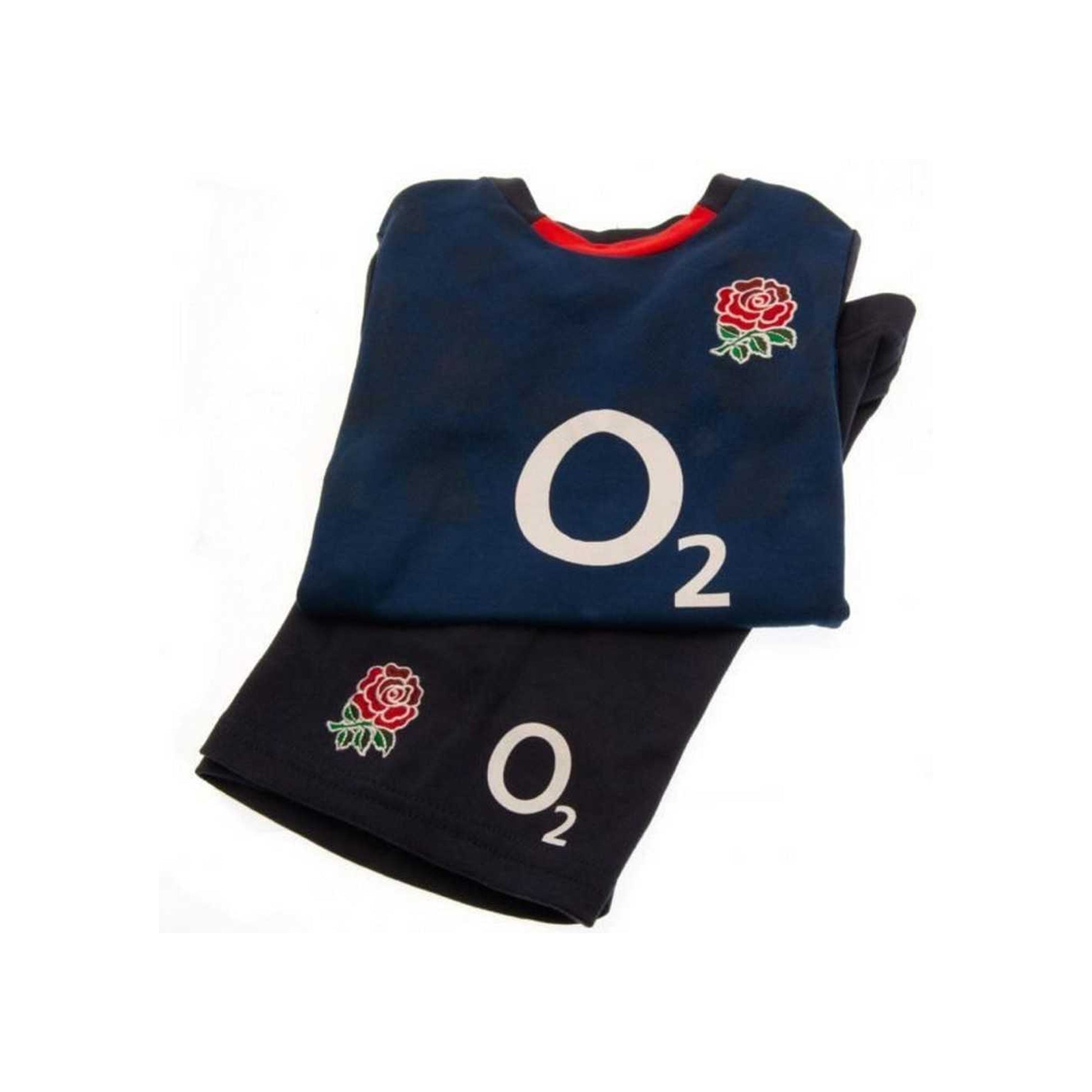 Navy-Black-Red - Lifestyle - England RFU Childrens-Kids T-Shirt & Shorts Set