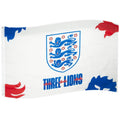 White-Dark Blue-Red - Front - England FA 3 Lions Crest Flag