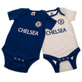 Blue-White - Front - Chelsea FC Baby Bodysuit (Pack of 2)