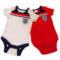 White-Red-Blue - Front - England FA Baby Retro Bodysuit