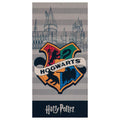 Grey-Black - Front - Harry Potter Hogwarts Crest Beach Towel