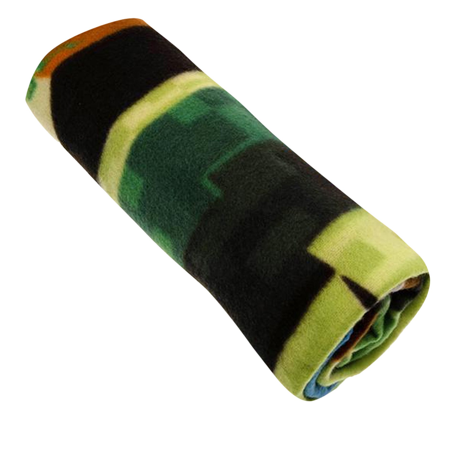 Green-Blue-White - Back - Minecraft Fleece Blanket