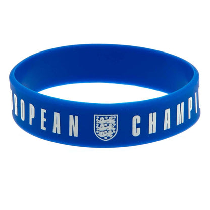 Blue-White - Front - England Lionesses European Champions Crest Silicone Wristband