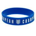 Blue-White - Front - England Lionesses European Champions Crest Silicone Wristband