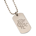 Silver - Front - Rangers FC Engraved Dog Tag And Chain
