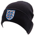 Navy Blue - Front - England FA Crest Turn Up Beanie
