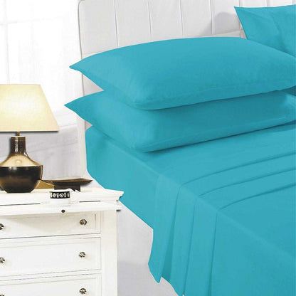 Teal - Front - K Collection percale Percale Fitted Sheet