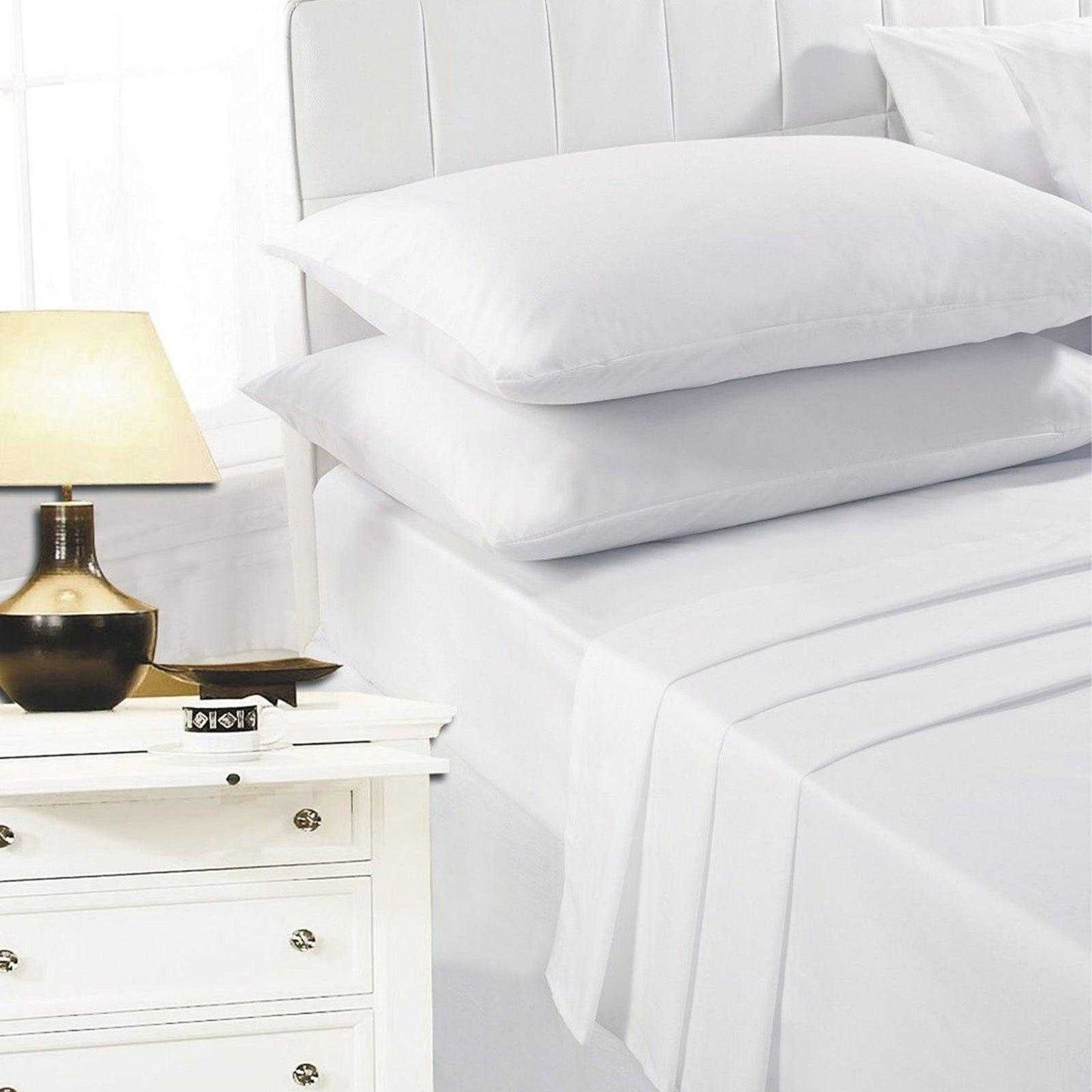 White - Front - K Collection percale Percale Fitted Sheet