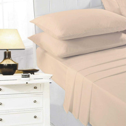 Beige - Front - K Collection percale Percale Fitted Sheet