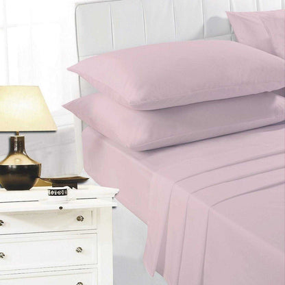 Pink - Front - K Collection percale Percale Fitted Sheet