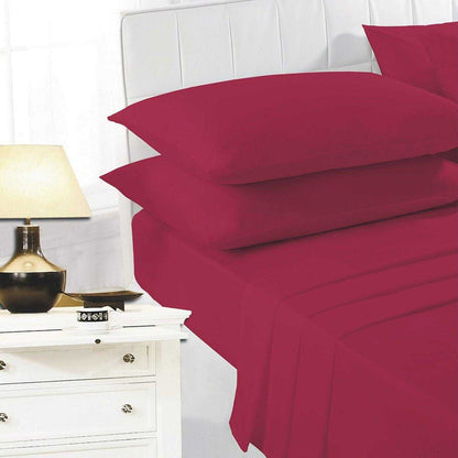 Red - Front - K Collection percale Percale Fitted Sheet