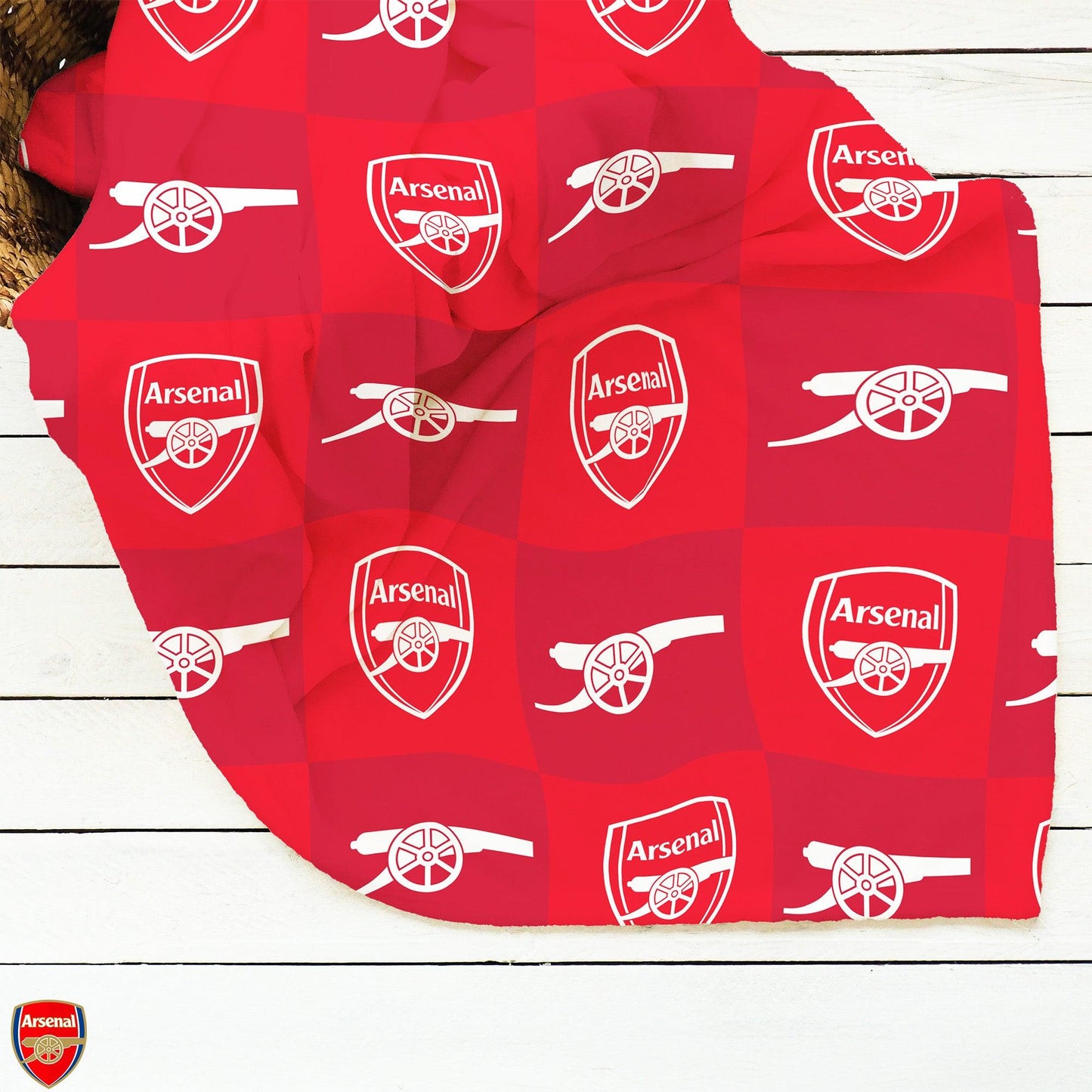 Red-White - Lifestyle - Arsenal FC Polyester Checkered Fleece Blanket