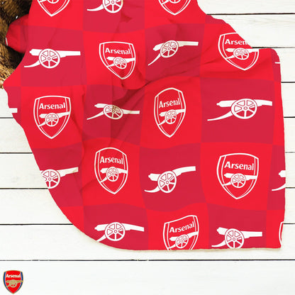 Red-White - Lifestyle - Arsenal FC Polyester Checkered Fleece Blanket