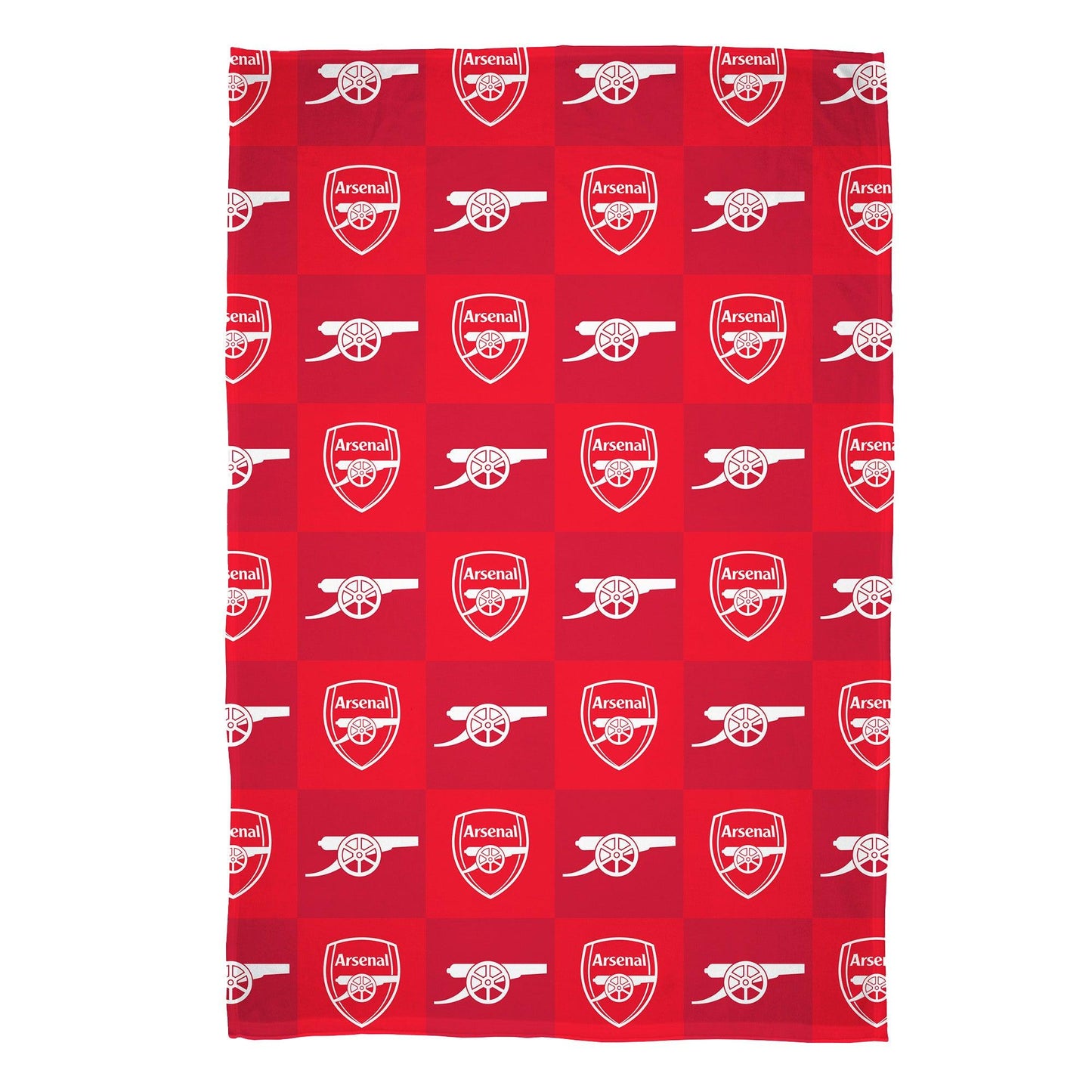 Red-White - Front - Arsenal FC Polyester Checkered Fleece Blanket