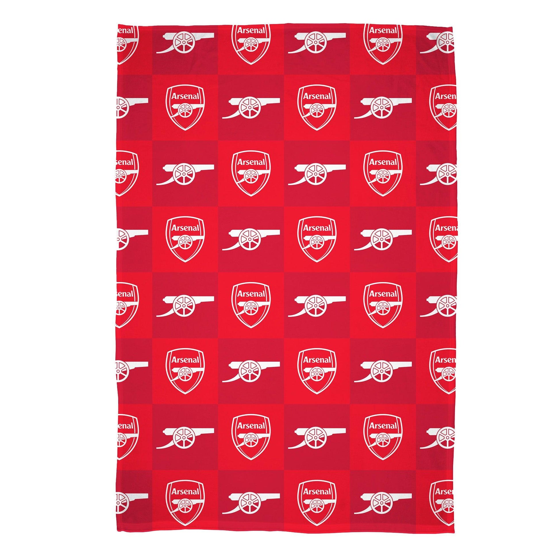 Red-White - Front - Arsenal FC Polyester Checkered Fleece Blanket
